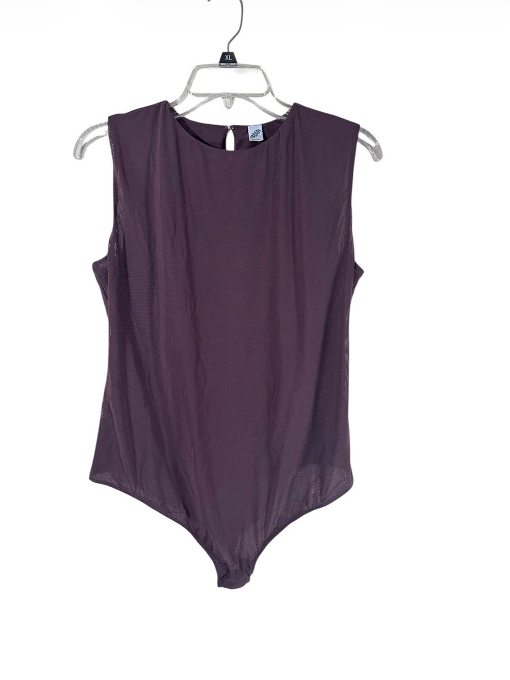 Parade Silky Mesh Luxe Sleeveless Bodysuit in Brown Size 2XL